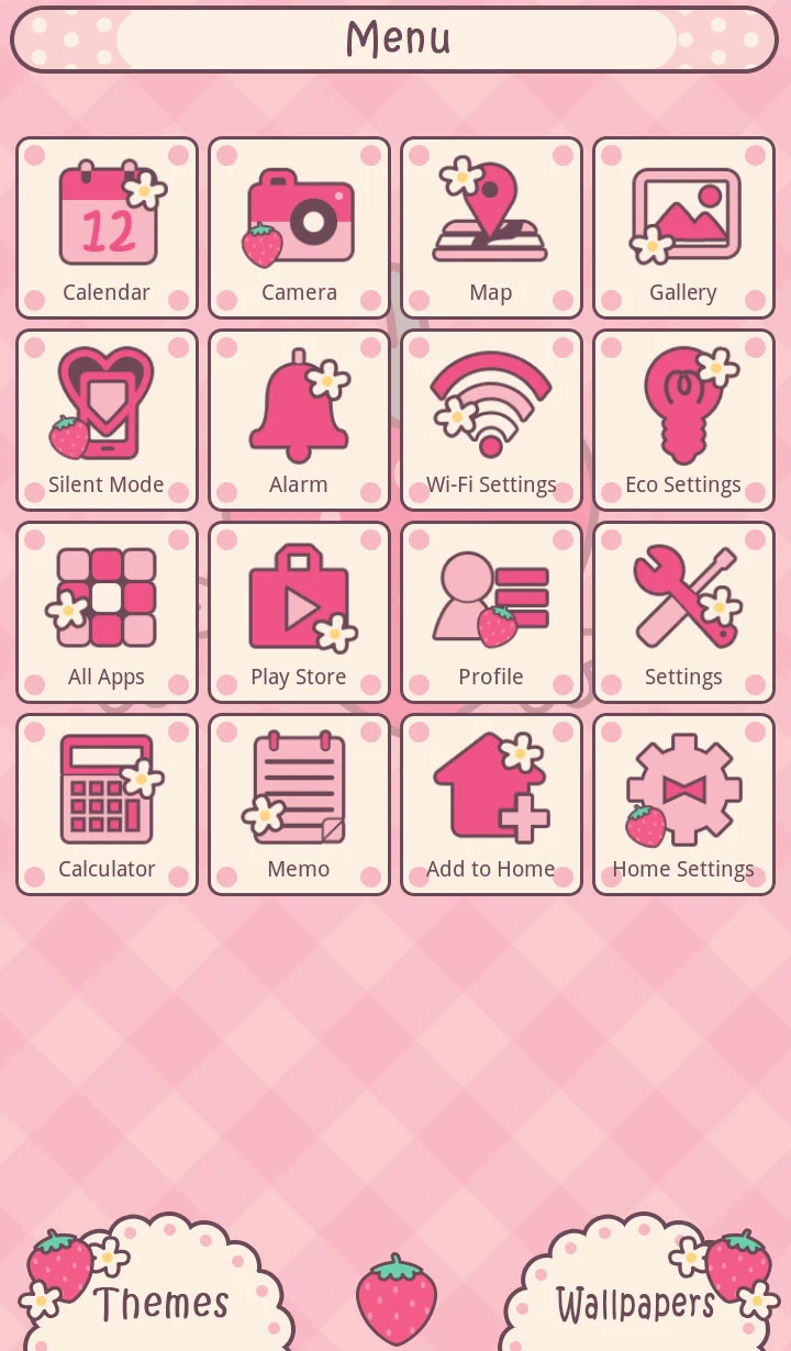 Strawberry Checks +HOME Theme screenshot