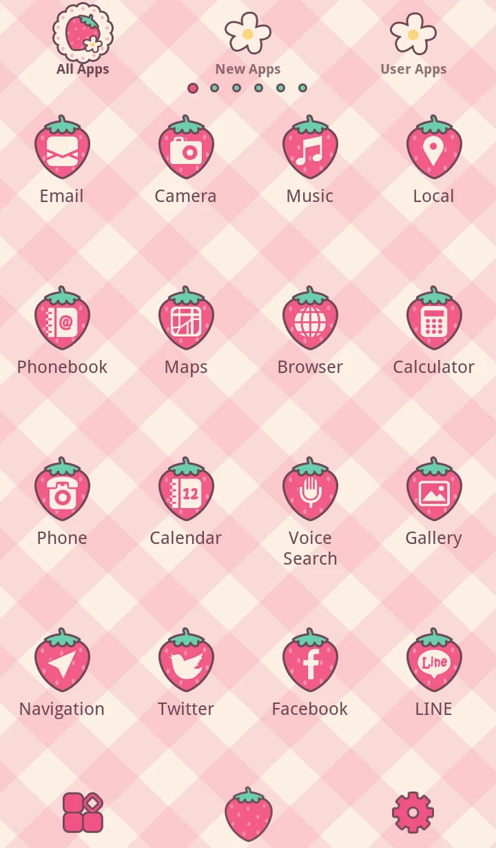 Strawberry Checks +HOME Theme screenshot